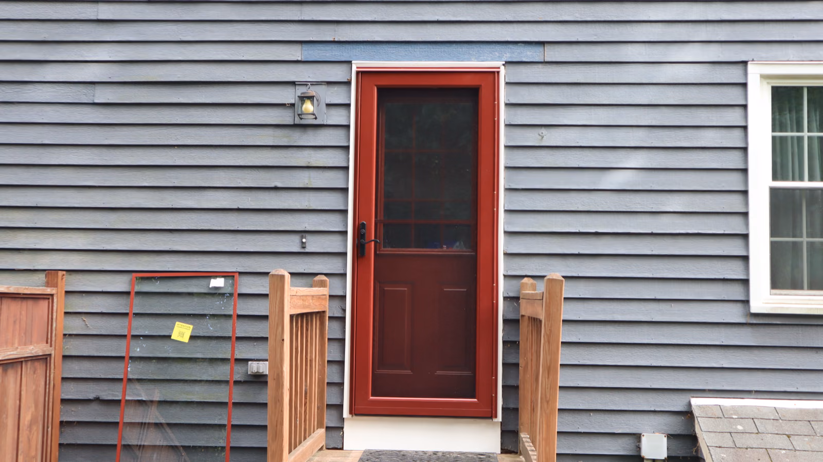 Finished entry door and trim